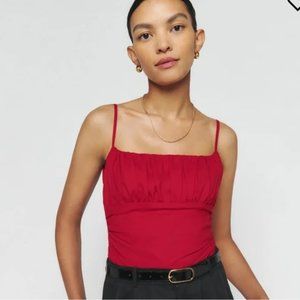 Reformation Tiana Top Size 0 Lipstick Red Worn once